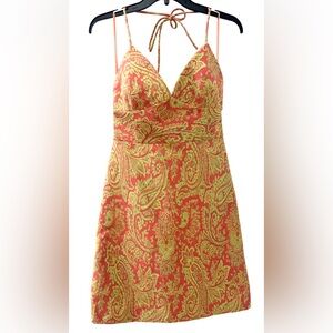 Vintage Milly Jacquard Halter Dress